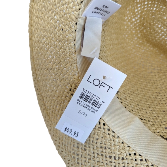 Loft Bow Straw Fedora Hat Size S/M - Picture 8 of 8